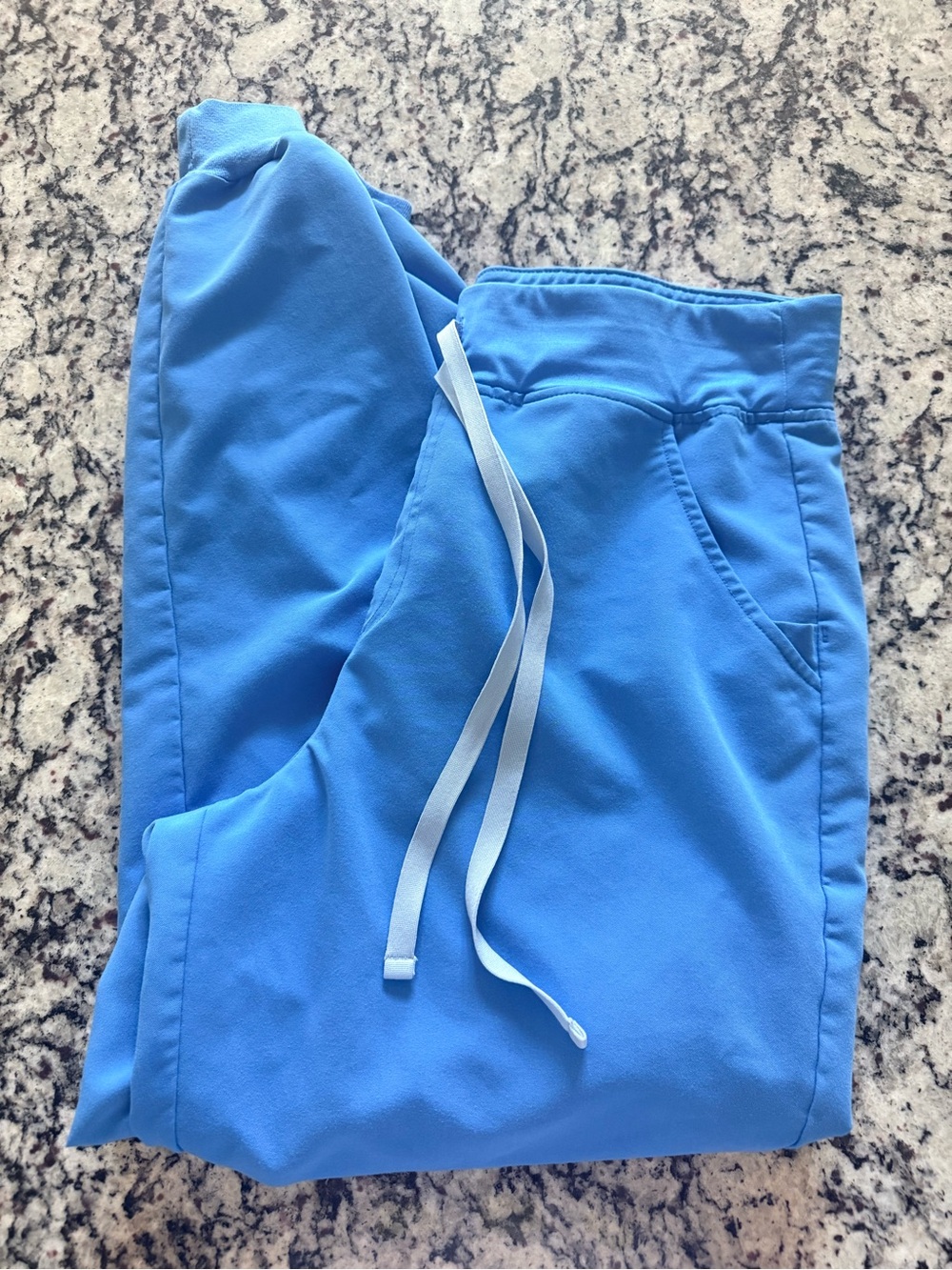 Figs womans capri Blue Zamora Jogger pants  with Drawstring